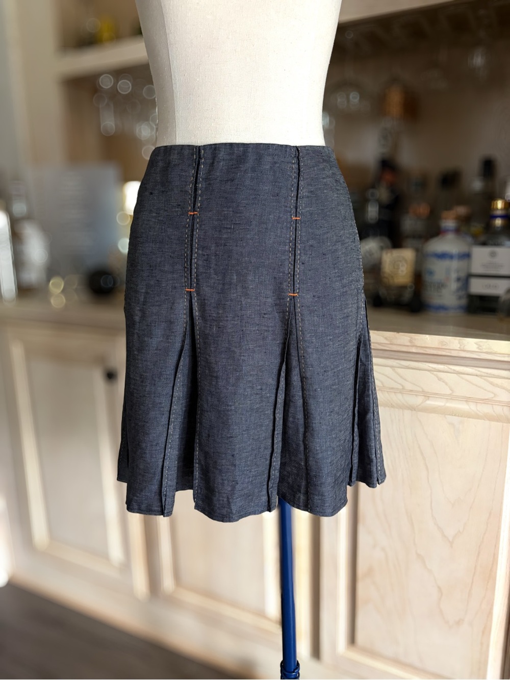 Vintage Hermès Pleated A-line Skirt